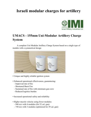 Israeli modular charges for artillery