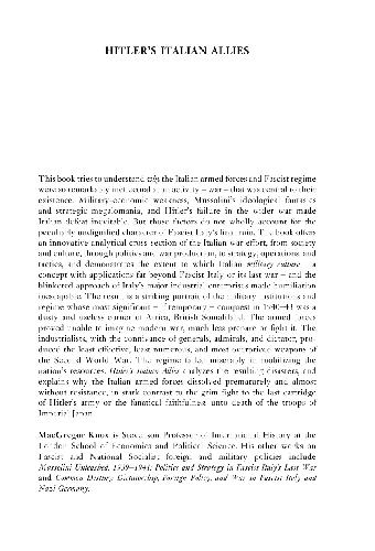 Hitler's Italian allies: Royal Armed Forces, Fascist regime, and the war of 1940-43