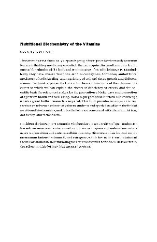 Nutritional Biochemistry of the Vitamins