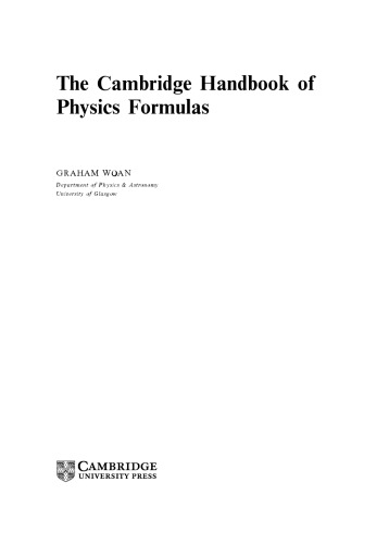 The Cambridge handbook of physics formulas