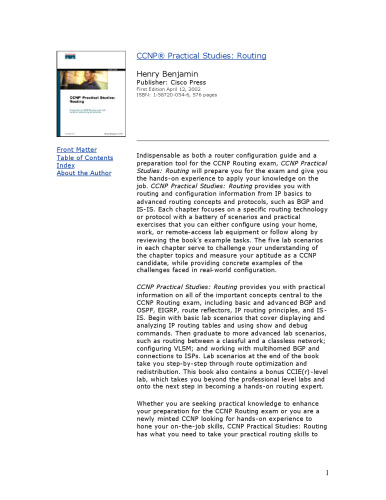 CCNP Practical Studies: Routing Exam 642-801 BSCI