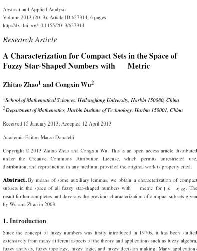 A Characterization for Compact Sets in the Space of Fuzzy Star-Shaped Numbers with