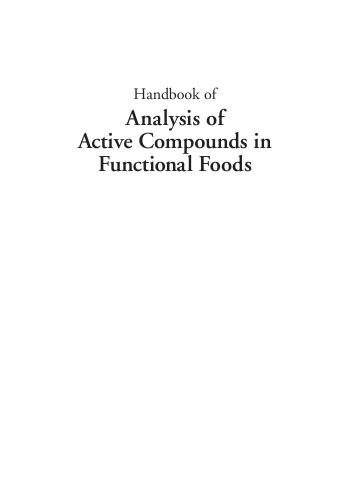 Handbook of Analysis of Active Compounds in Functional Foods