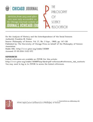 On the Analysis of History and the Interdependence of the Social Sciences