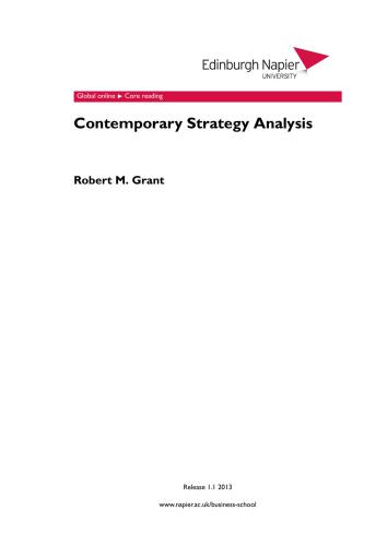 Grant - Contemporary Strategy Analysis 8. Edition with 25 CASES