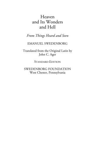 Heaven and Its Wonders and Hell. Standard Edition