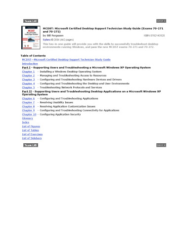 MCDST: Microsoft certified desktop support technician, study guide: exams 70-271 and 70-272