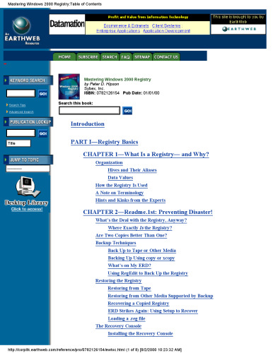 Mastering Windows 2000 registry