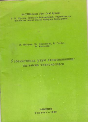 Ўзбекистонда узум етиштиришнинг интенсив технологияси