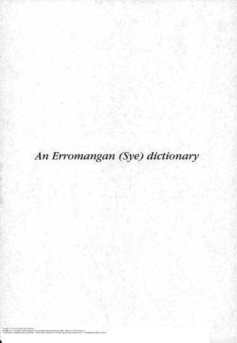 An Erromangan (Sye) dictionary