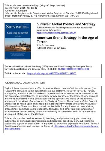American Grand Strategy in the Age of Terror