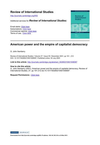 American power and the empire of capitalist democracy
