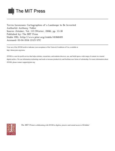 Terres Inconnues. Cartographies of a Landscape to be Invented