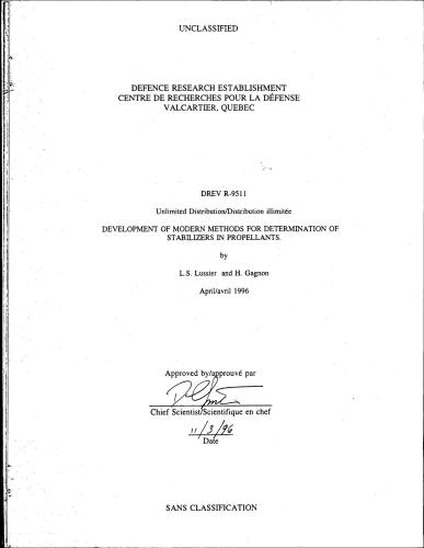 Development of modern methods for determination of stabilizers in propellants