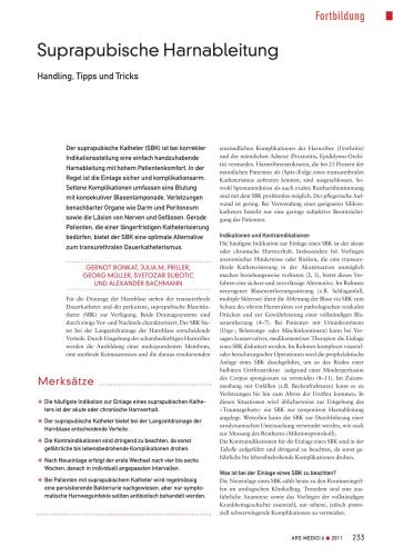 Suprapubische Harnableitung. Handling, Tipps und Tricks