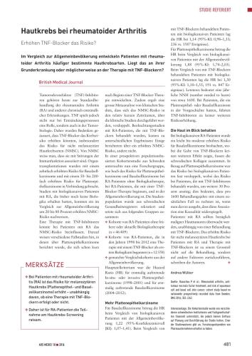 Hautkrebs bei rheumatoider Arthritis