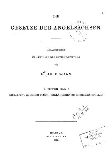 Die Gesetze der Angelsachsen