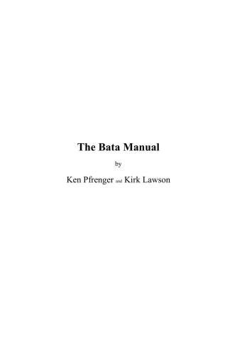 Lawson Kirk. The Bata Manual