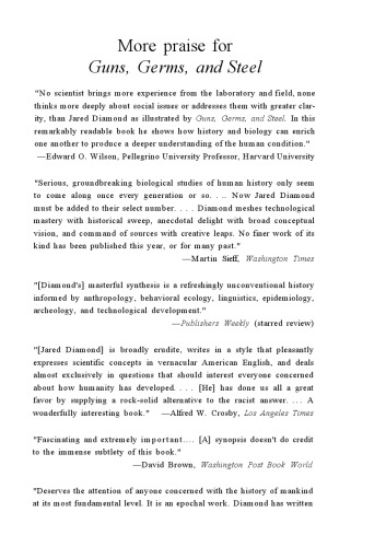 Guns, Germs, and Steel: The Fates of Human Societies