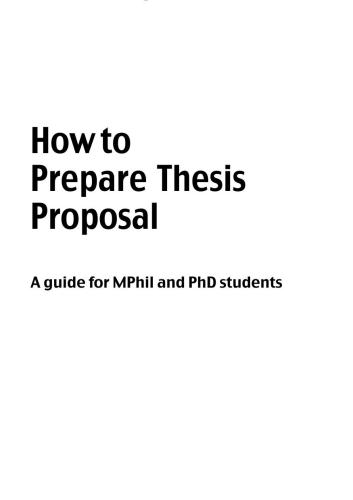 How to Prepare Thesis Proposal