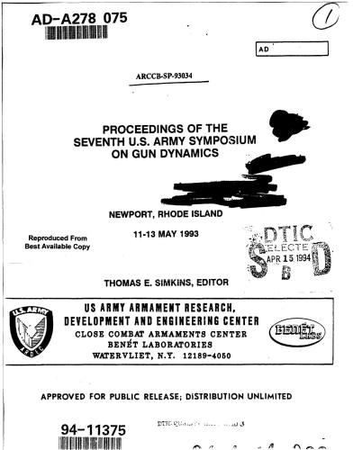Proceedings of the seventh U.S. army symposium on gun dynamics