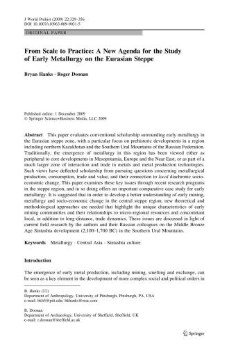 From Scale to Practice: A New Agenda for the Study of Early Metallurgy on the Eurasian Steppe