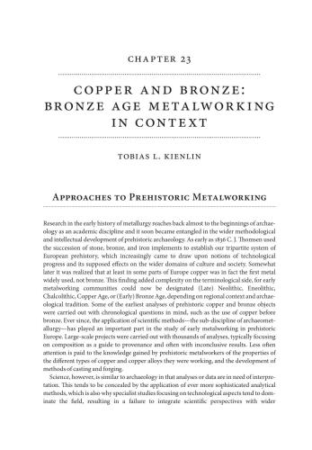 Copper and Bronze: Bronze Age Metalworking in Context