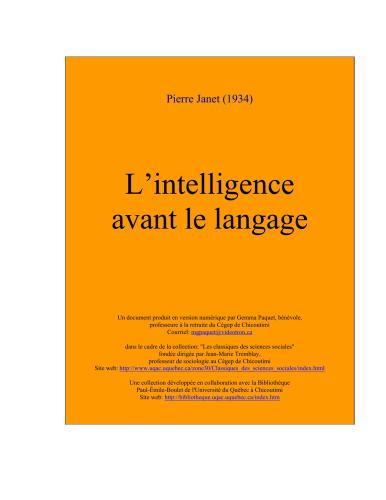 L’intelligence avant le langage
