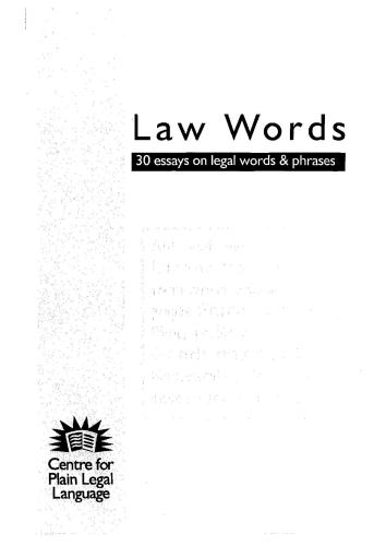 Law words: 30 essays on legal words & phrases