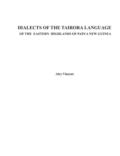 Dialects of the Tairora Language of the Eastern Highlands of Papua New Guinea