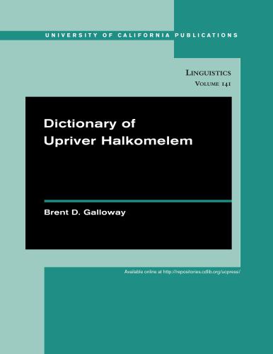 Dictionary of Upriver Halkomelem