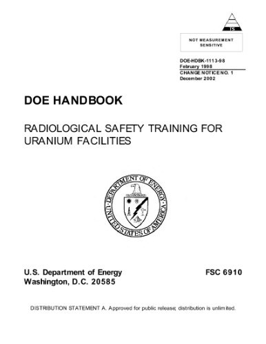 DOE Handbook Radiological safety training for uranium facilities