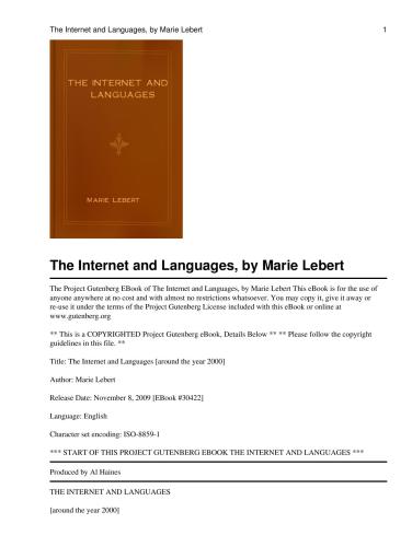The Internet and Languages