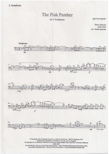 The pink panther quartet. (for 4 trombones)