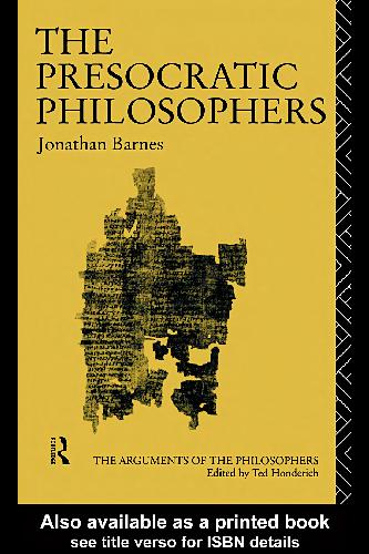 The Presocratic Philosophers