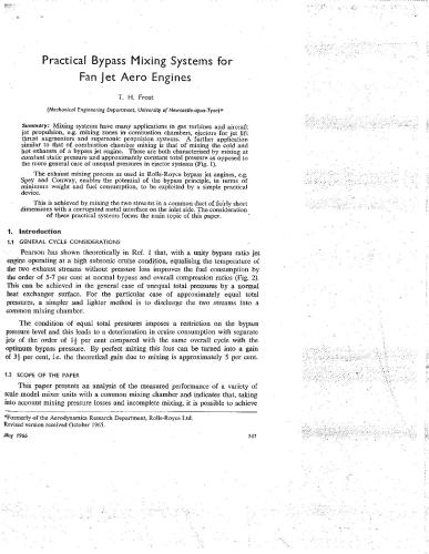 Practical Bypass Mixing Systems for Fan Jet Aero Engines