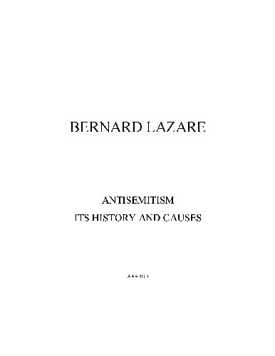 Antisemitism Its History And Causes