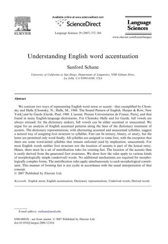 Understanding English word accentuation