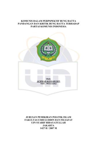 Komunis dalam Perspektif Bung Hatta: Pandangan dan Kritik Bung Hatta terhadap Partai Komunis Indonesia
