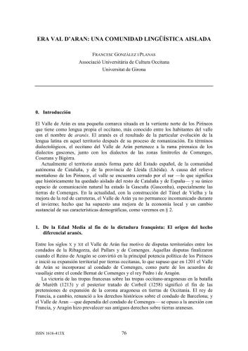 Era Val d’Aran: Una comunidad lingüística aislada