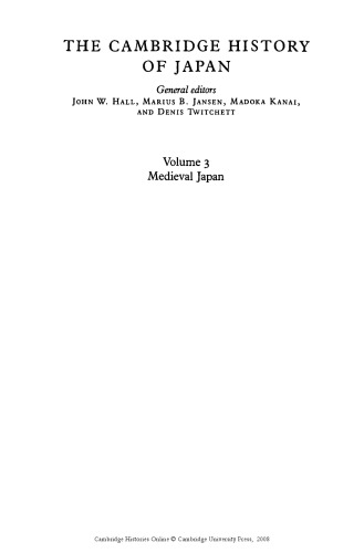 The Cambridge history of Japan