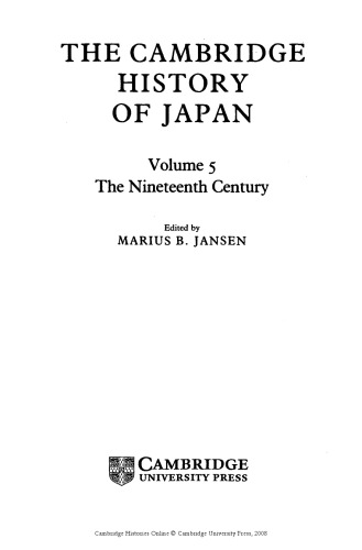 The Cambridge history of Japan
