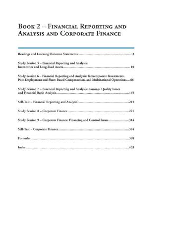 CFA. Level 2 Book 2: Financial Reporting and Analysis and Corporate Finance 2015
