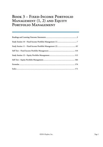 CFA. Level 3 Book 3: Fixed-Income Portfolio Management (1, 2) and Equity Portfolio Management 2015