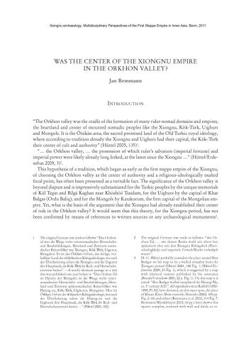 Was the center of the Xiongnu Empire in the Orkhon valley