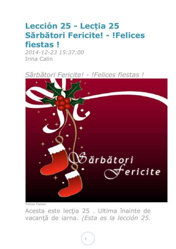 Radio Romania International. Rumano de supervivencia. Audio-Lección 25