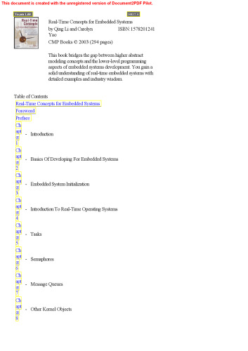 Real-Time Concepts for Embedded Systems