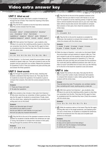 Prepare! 2 DVD worksheets + keys and notes