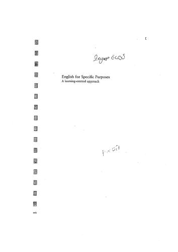 English for specific purposes A learning-centred approach