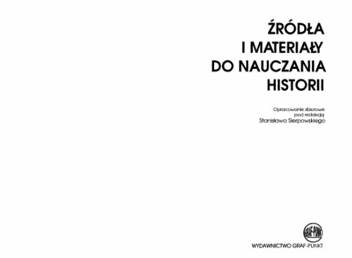 Źródła i materiały do nauczania historii